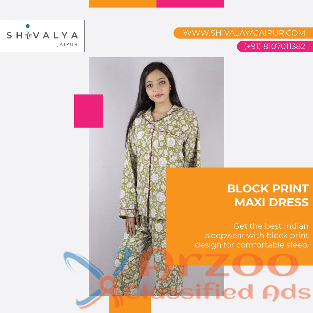 Block Print Maxi Dress